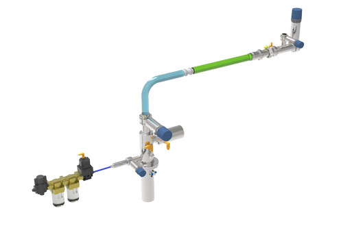 sanitary pigging system for food and pharma solutions