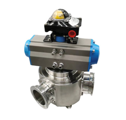 120 degree piggable 3-way diverter valve for chocolate production line